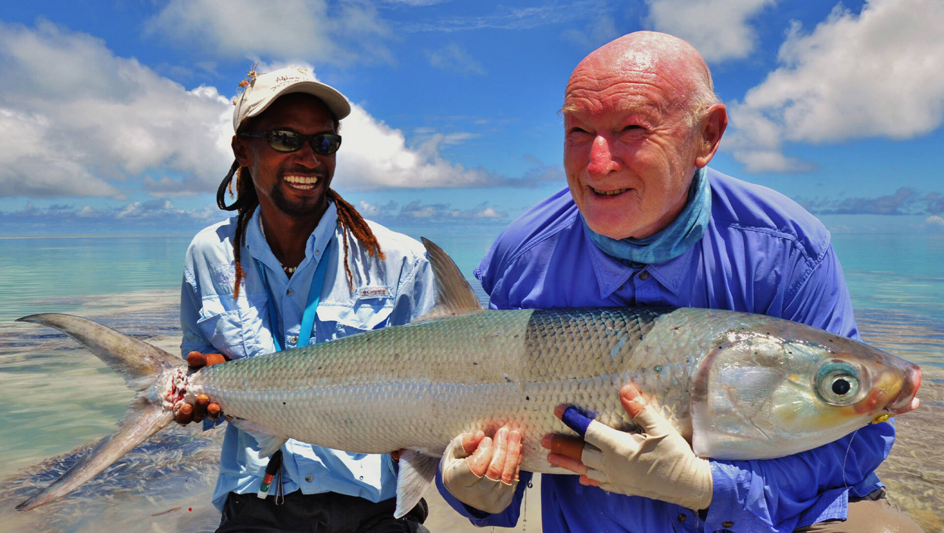 giant milkfish caught on fly